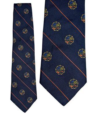 Vintage Ben Silver Inns of Court Tie English Silk Navy Lawyer Legal Regimental